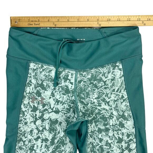 Under Armour Capri Leggings Womens M Green Athleisure Yoga Stretchy Gym Pull On - Picture 9 of 16